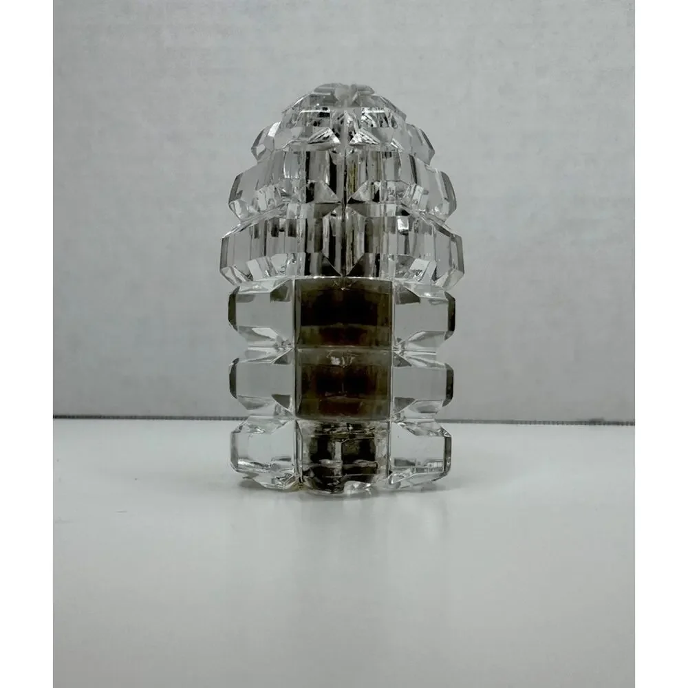 Vintage Mini Cut Crystal Table Desk Lighter Ronson Strikalite Insert 2.5” SPARKS